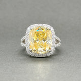 Estate SS Yellow Cushion CZ Cocktail Ring - Walter Bauman Jewelers