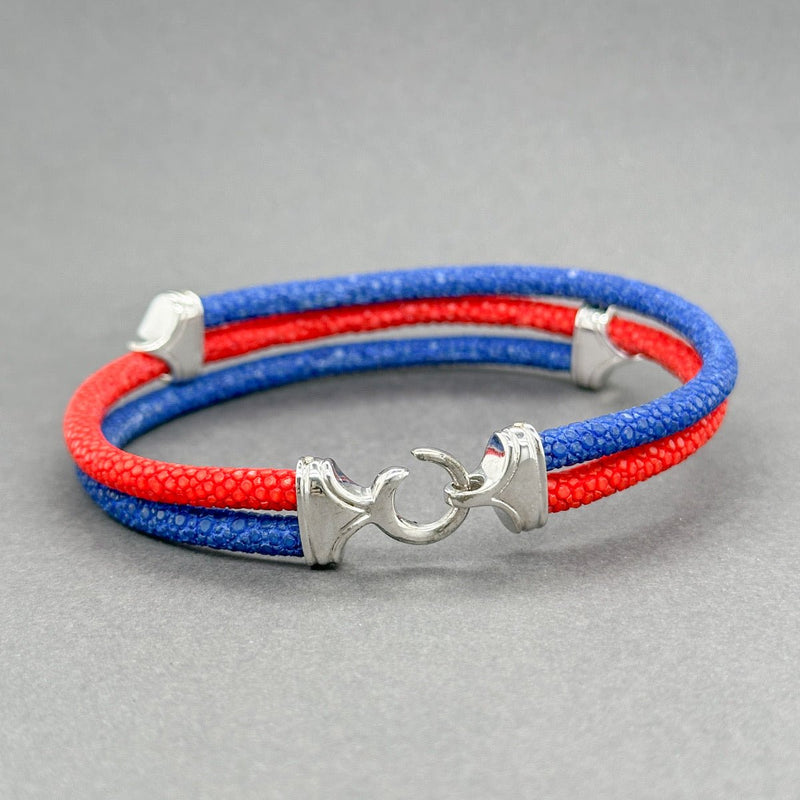 Estate StingHD SS Red & Blue Stingray Bracelet - Walter Bauman Jewelers