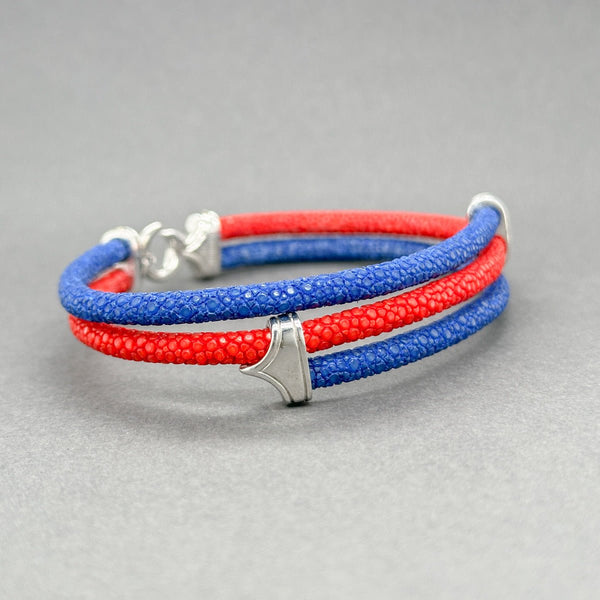 Estate StingHD SS Red & Blue Stingray Bracelet - Walter Bauman Jewelers