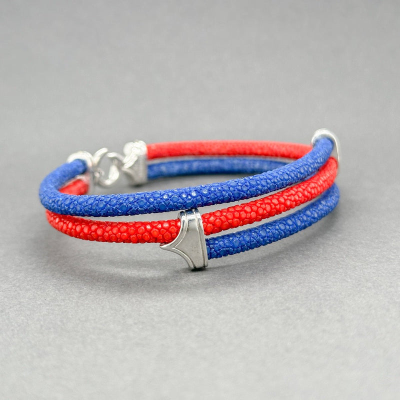 Estate StingHD SS Red & Blue Stingray Bracelet - Walter Bauman Jewelers