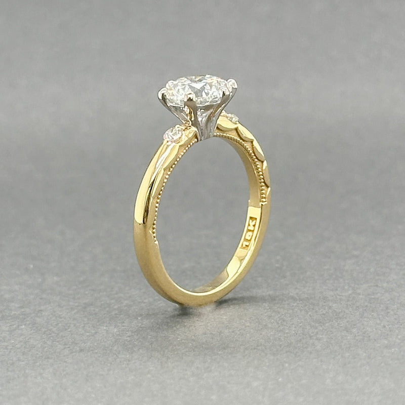 Estate Tacori 18K Y Gold 1.29ctw G - H/VS1 - SI1 Diamond Eng Ring GIA - Walter Bauman Jewelers