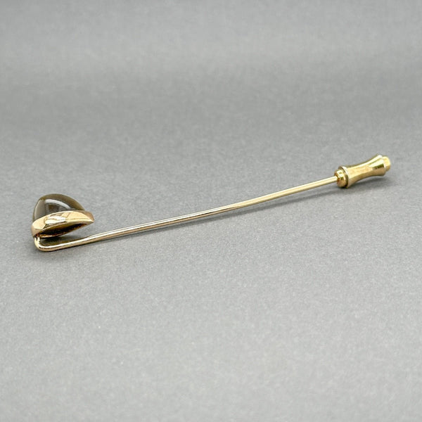 Estate Tiffany & Co. 14K Y Gold 5.44ct Tiger Eye Stick Pin - Walter Bauman Jewelers