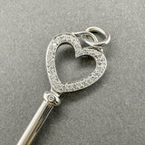 Estate Tiffany & Co. 18K W Gold 0.07ctw G - H/VS2 - SI1 Diamond Heart Key Pendant - Walter Bauman Jewelers