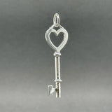 Estate Tiffany & Co. 18K W Gold 0.07ctw G - H/VS2 - SI1 Diamond Heart Key Pendant - Walter Bauman Jewelers