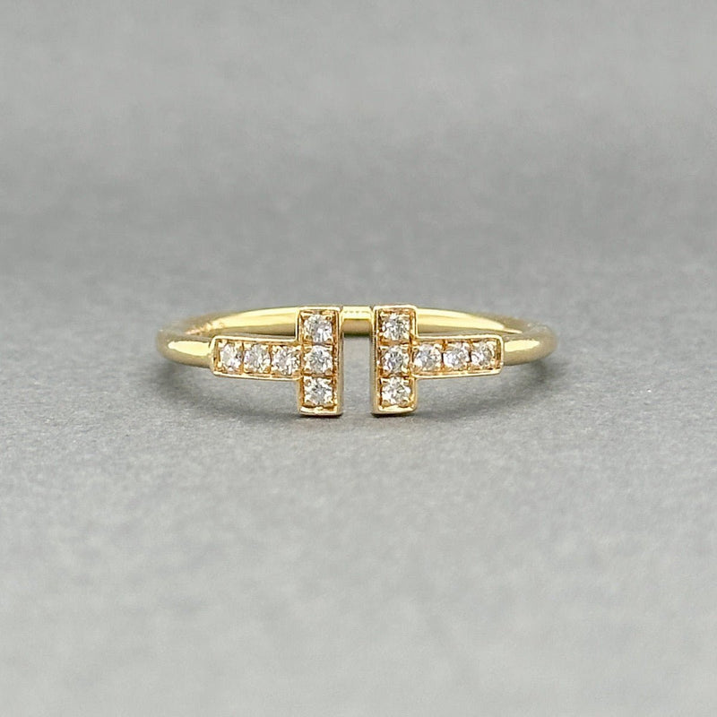 Estate Tiffany & Co. 18K Y Gold 0.13ctw G/VS2 Diamond T Wire Ring - Walter Bauman Jewelers