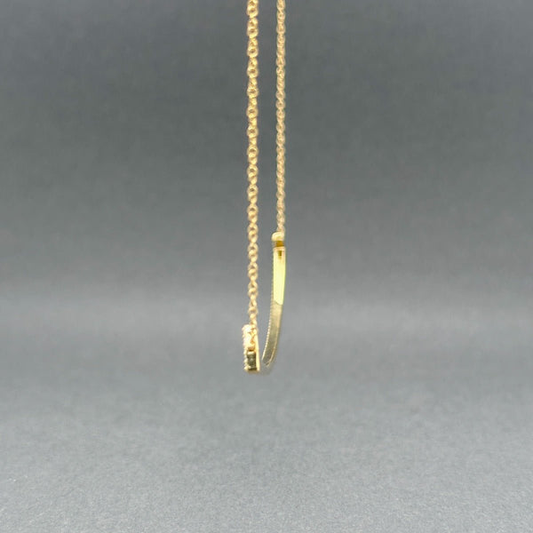 Estate Tiffany & Co. 18K Y Gold 0.28ctw G/VS1 Diamond T Smile Necklace - Walter Bauman Jewelers