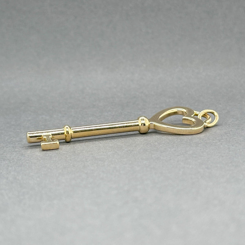 Estate Tiffany & Co. 18K Y Gold 2” Heart Key Pendant - Walter Bauman Jewelers