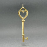 Estate Tiffany & Co. 18K Y Gold 2” Heart Key Pendant - Walter Bauman Jewelers