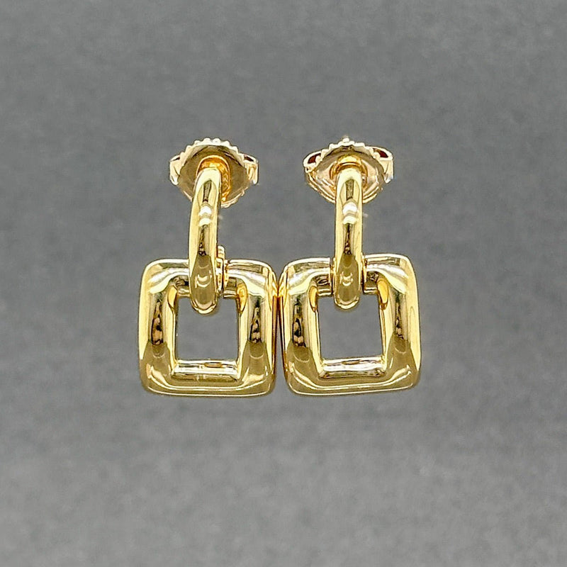 Estate Tiffany & Co. 18K Y Gold Biscayne Square Drop Earrings - Walter Bauman Jewelers