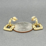 Estate Tiffany & Co. 18K Y Gold Biscayne Square Drop Earrings - Walter Bauman Jewelers