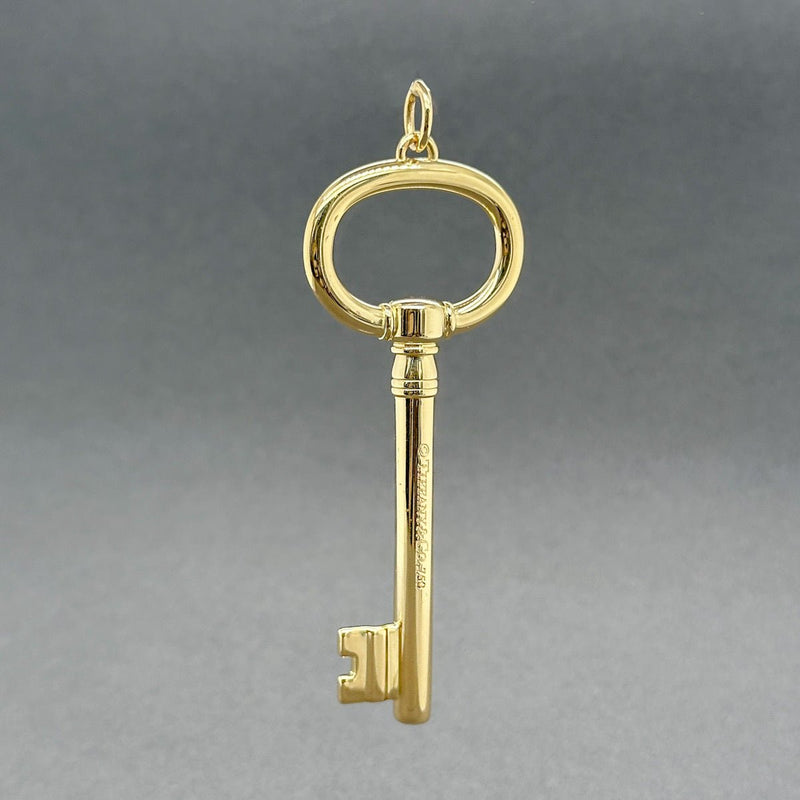 Estate Tiffany & Co. 18K Y Gold Oval Key Pendant - Walter Bauman Jewelers