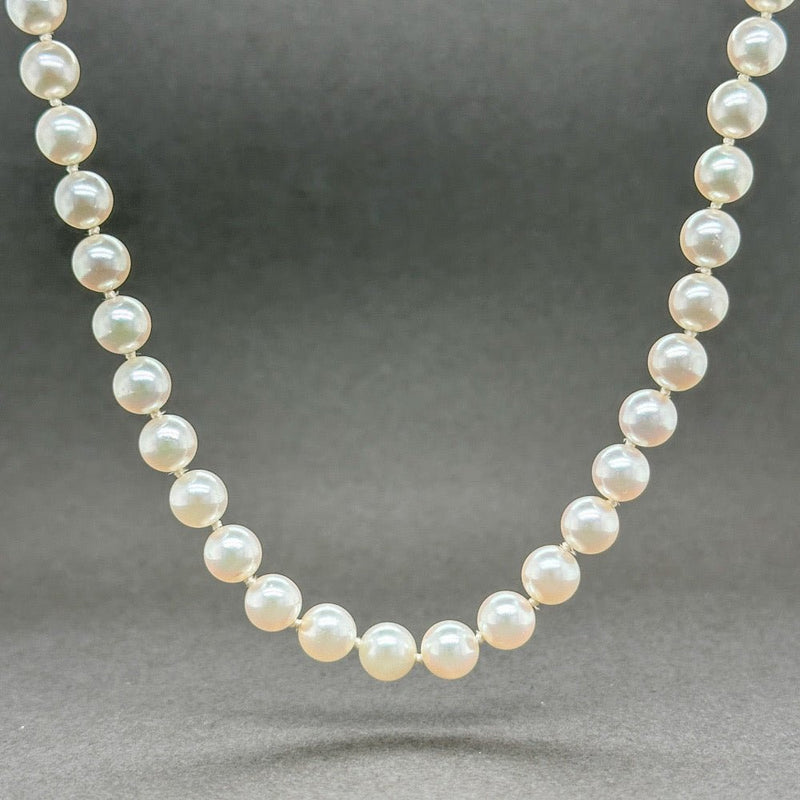 Estate Tiffany & Co. 18K Y Gold Signature X 16” Pearl Necklace - Walter Bauman Jewelers