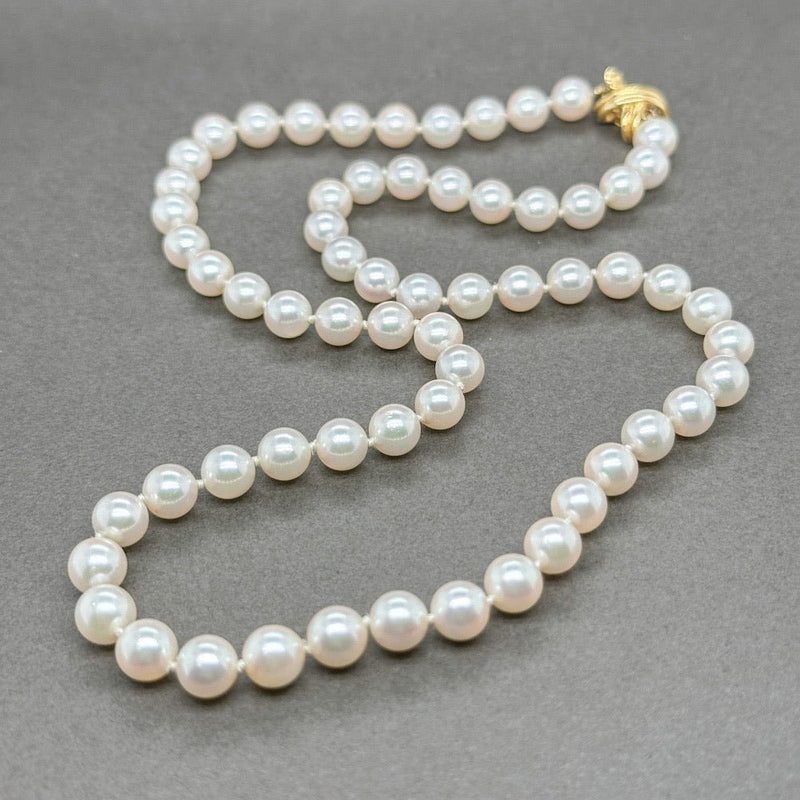 Estate Tiffany & Co. 18K Y Gold Signature X 16” Pearl Necklace - Walter Bauman Jewelers