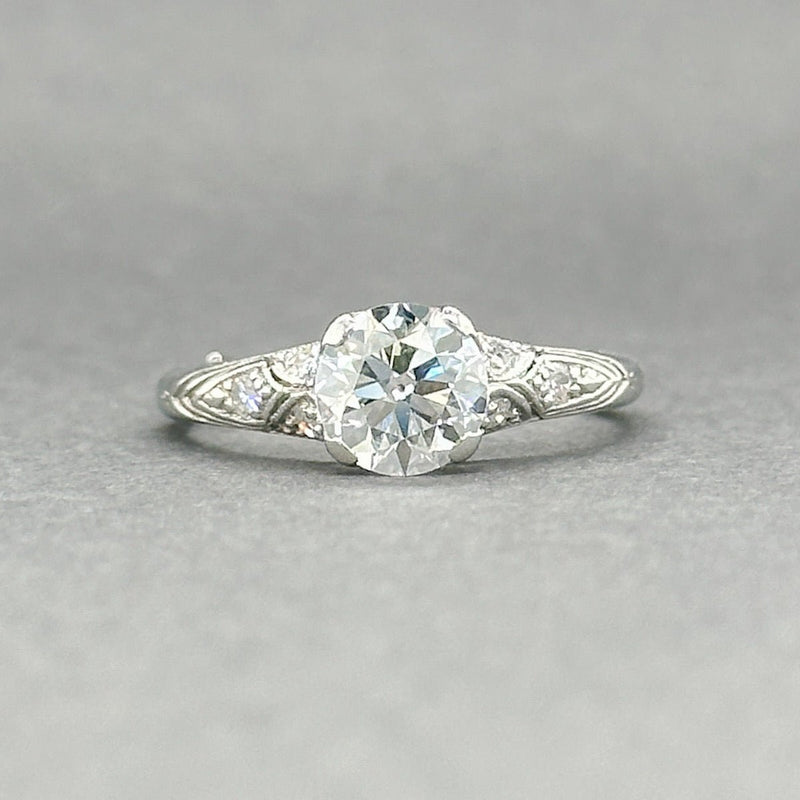 Estate Tiffany & Co Art Deco Platinum 1.01ctw H-I/VS2-SI1 Diamond Eng. Ring - Walter Bauman Jewelers