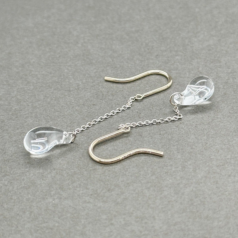 Estate Tiffany & Co. Peretti 14K W Gold Rock Crystal Teardrop Earrings - Walter Bauman Jewelers