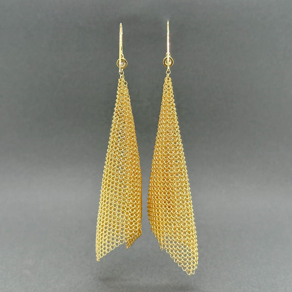 Estate Tiffany & Co. Peretti 18K Y Gold 0.18ctw G/VS1 Diamond Mesh Earrings - Walter Bauman Jewelers