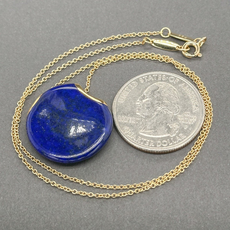 Estate Tiffany & Co. Peretti 18K Y Gold 14.10ct Lapis Lazuli Touchstone Pendant - Walter Bauman Jewelers