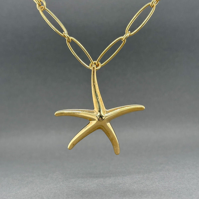 Estate Tiffany & Co. Peretti 18K Y Gold Starfish Necklace - Walter Bauman Jewelers