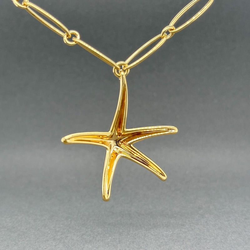 Estate Tiffany & Co. Peretti 18K Y Gold Starfish Necklace - Walter Bauman Jewelers