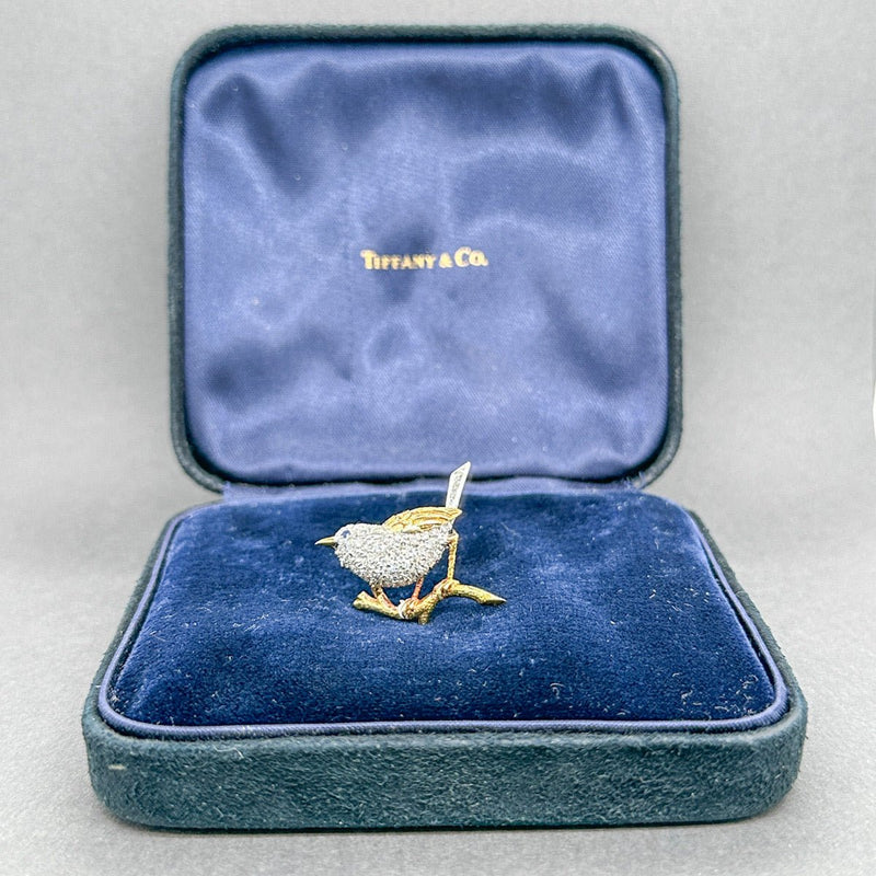 Estate Tiffany & Co. Platinum 18 0.52ctw G/VS1 Diamond Bird Brooch - Walter Bauman Jewelers