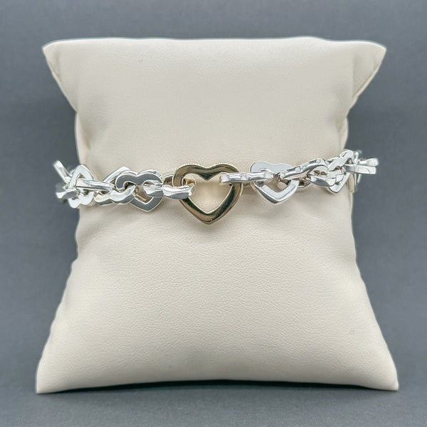 Estate Tiffany & Co. SS 18 Heart Link Bracelet - Walter Bauman Jewelers