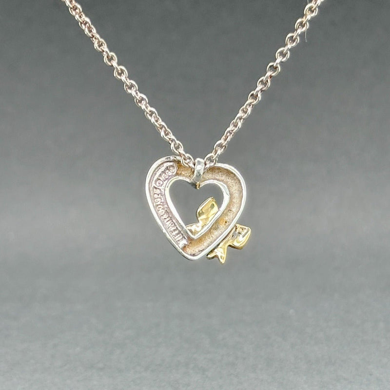 Estate Tiffany & Co. SS 18 Vintage Heart Bow Pendant - Walter Bauman Jewelers