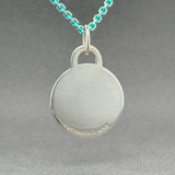 Estate Tiffany & Co. SS Blue Enamel Round Tag Pendant - Walter Bauman Jewelers