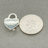 Estate Tiffany & Co. SS Blue “Please Return” Heart Lock Charm - Walter Bauman Jewelers