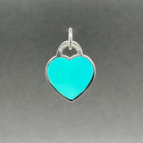 Estate Tiffany & Co. SS Blue Small Heart Tag Pendant - Walter Bauman Jewelers