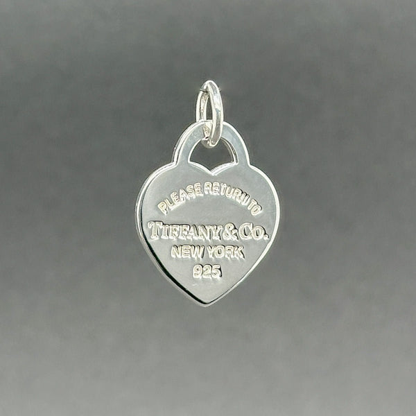 Estate Tiffany & Co. SS Blue Small Heart Tag Pendant - Walter Bauman Jewelers