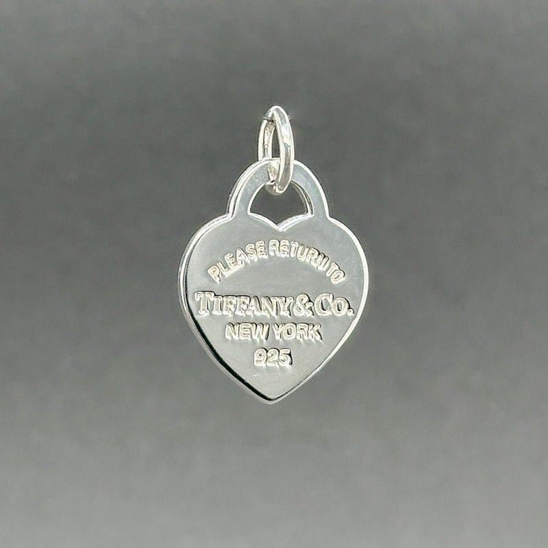 Estate Tiffany & Co. SS Blue Small Heart Tag Pendant - Walter Bauman Jewelers