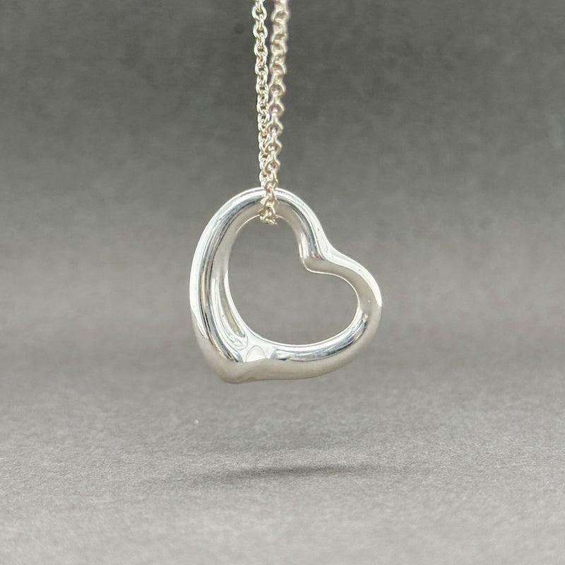 Estate Tiffany & Co. SS Elsa Peretti 22mm Open Heart Pendant - Walter Bauman Jewelers