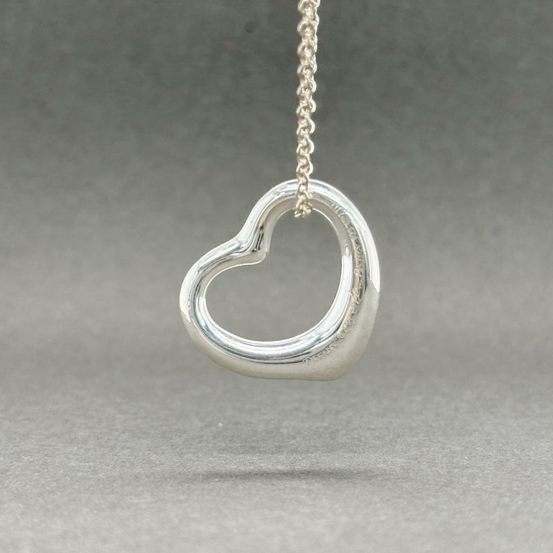 Estate Tiffany & Co. SS Elsa Peretti 22mm Open Heart Pendant - Walter Bauman Jewelers