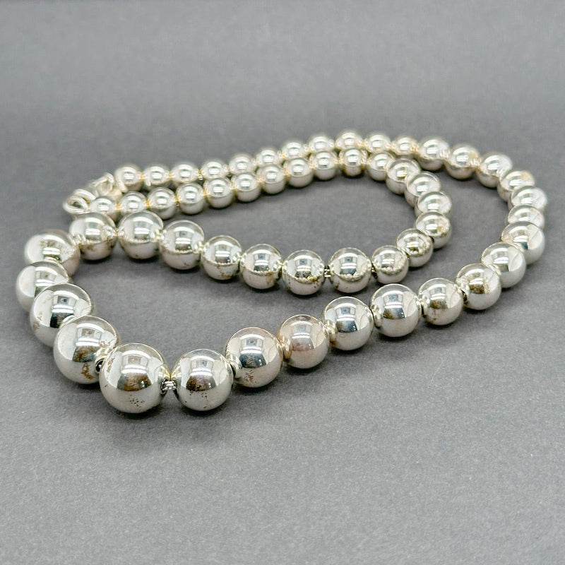 Estate Tiffany & Co. SS Graduated Ball Bead Necklace - Walter Bauman Jewelers