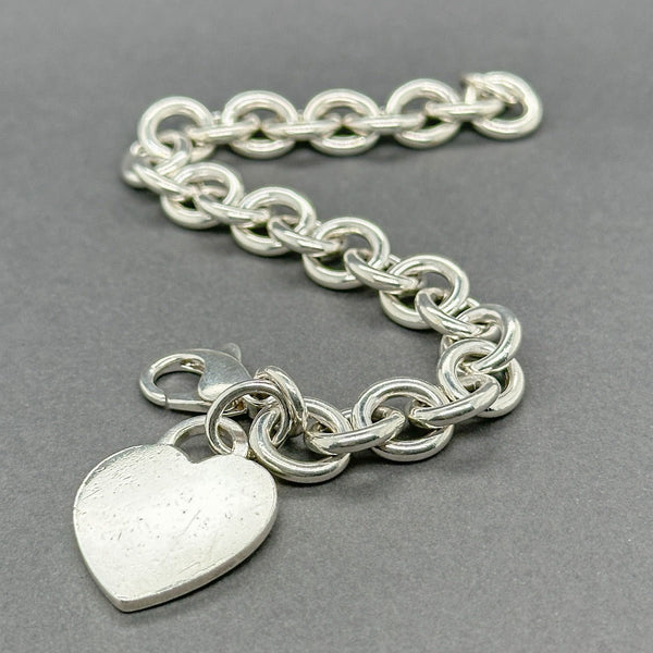 Estate Tiffany & Co. SS Heart Tag Bracelet - Walter Bauman Jewelers