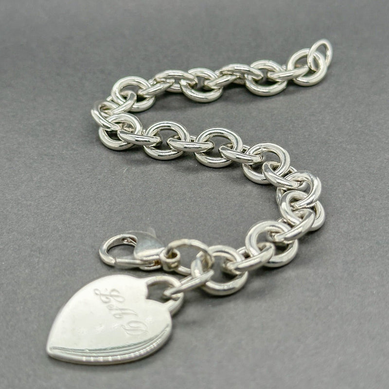 Estate Tiffany & Co. SS Heart Tag Bracelet - Walter Bauman Jewelers