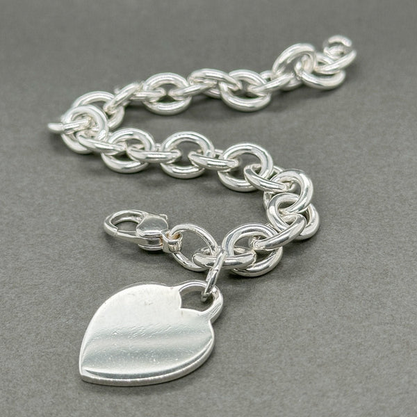 Estate Tiffany & Co. SS Heart Tag Charm Bracelet - Walter Bauman Jewelers