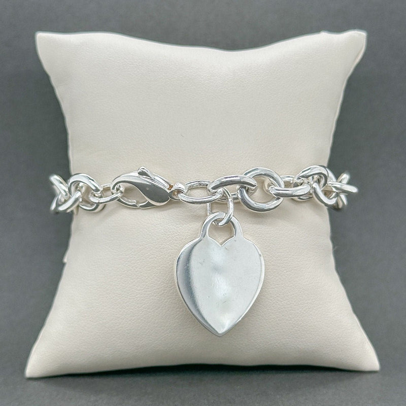 Estate Tiffany & Co. SS Heart Tag Charm Bracelet - Walter Bauman Jewelers