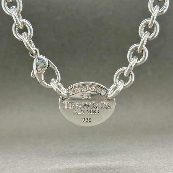 Estate Tiffany & Co. SS Oval Tag Necklace - Walter Bauman Jewelers