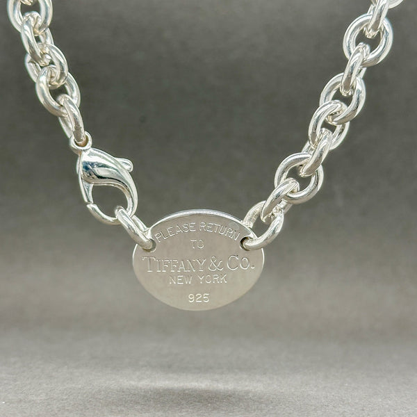 Estate Tiffany & Co. SS Oval Tag Necklace - Walter Bauman Jewelers