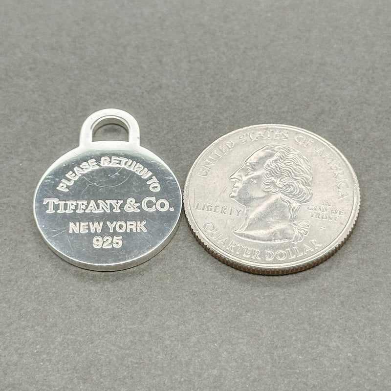 Estate Tiffany & Co. SS Please Return Round Tag Charm - Walter Bauman Jewelers