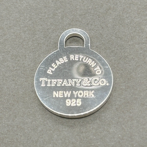 Estate Tiffany & Co. SS Please Return Round Tag Charm - Walter Bauman Jewelers