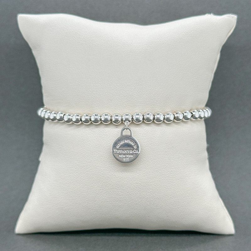 Estate Tiffany & Co. SS Return To Round Tag Beaded Bracelet - Walter Bauman Jewelers