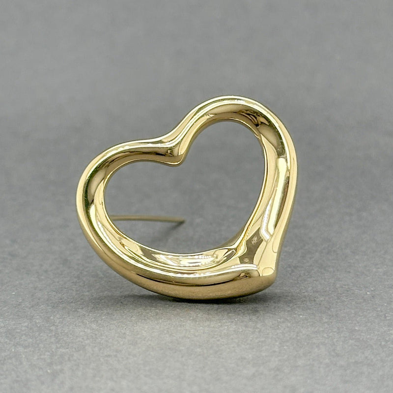 Estate Tifffany & Co. Peretti 18K Y Gold Open Heart Pin - Walter Bauman Jewelers