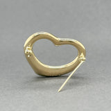 Estate Tifffany & Co. Peretti 18K Y Gold Open Heart Pin - Walter Bauman Jewelers