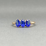 Estate Victorian 10K R Gold Blue Glass Ring - Walter Bauman Jewelers