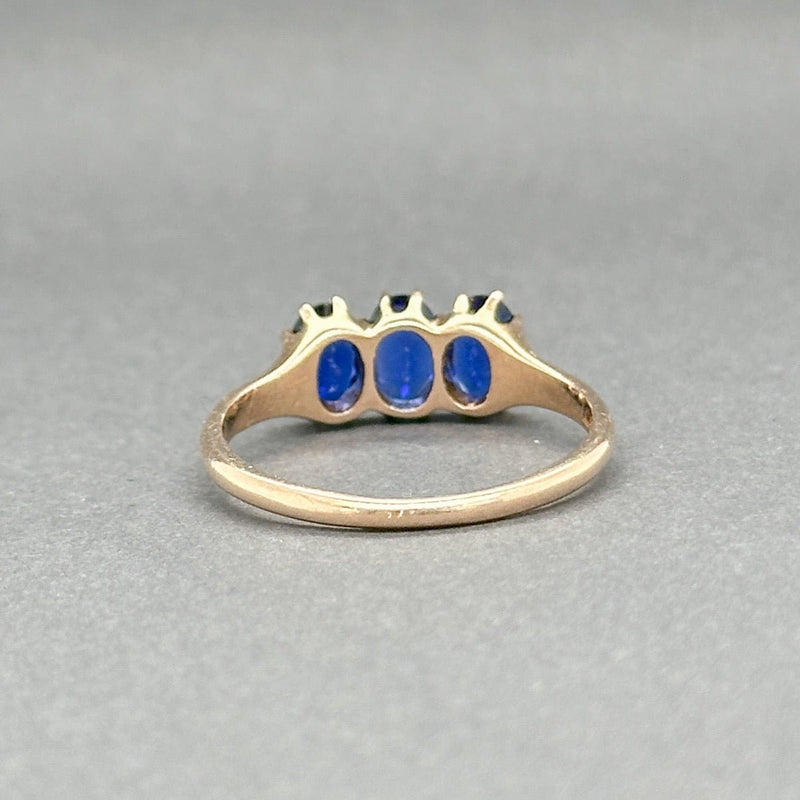 Estate Victorian 10K R Gold Blue Glass Ring - Walter Bauman Jewelers