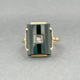 Estate Victorian 10K Y Gold 6.02ctw Sapphire & Onyx Signet Ring - Walter Bauman Jewelers