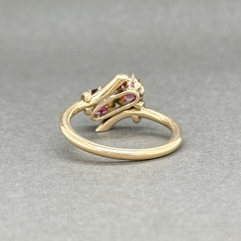 Estate Victorian 14K Y Gold 0.92ctw Garnet Bypass Ring - Walter Bauman Jewelers