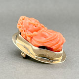 Estate Victorian 14K Y Gold 31.40ct Pink Coral Goddess Flora Brooch - Walter Bauman Jewelers